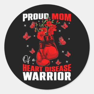 Mama eines Warriors für Herzkrankheiten Runder Aufkleber