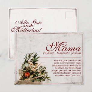 Mama - einfach unersetzlich - Bouquet Feiertagspostkarte