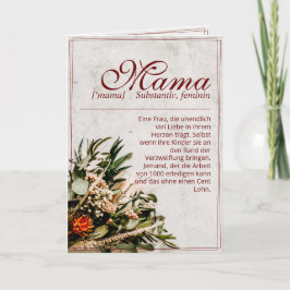 Mama - einfach unersetzlich - Bouquet Karte