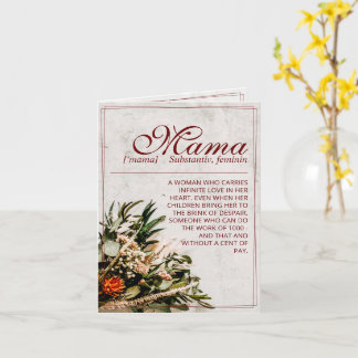 Mama - einfach unersetzlich - Bouquet Karte