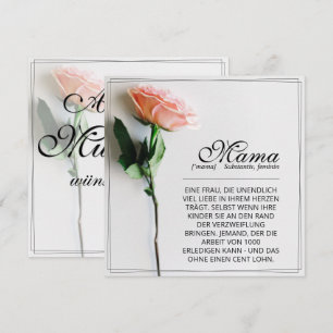 Mama - einfach unersetzlich   Classic Card - Rose