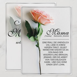 Mama - einfach unersetzlich   Classic Card - Rose
