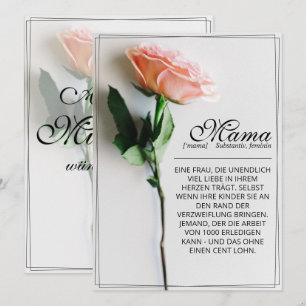 Mama - einfach unersetzlich Classic Card - Rose