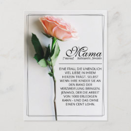 Mama - einfach unersetzlich | Classic Card - Rose Feiertagspostkarte