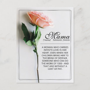Mama - einfach unersetzlich Classic Card - Rose Feiertagspostkarte