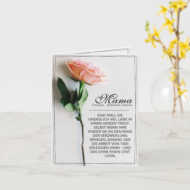 Mama - einfach unersetzlich | Classic Card - Rose Karte (Gelbe Blume)