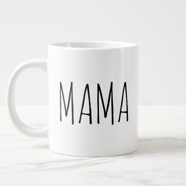"Mama" Einfaches modernes Bauernhaus Jumbo-Tasse (Links)