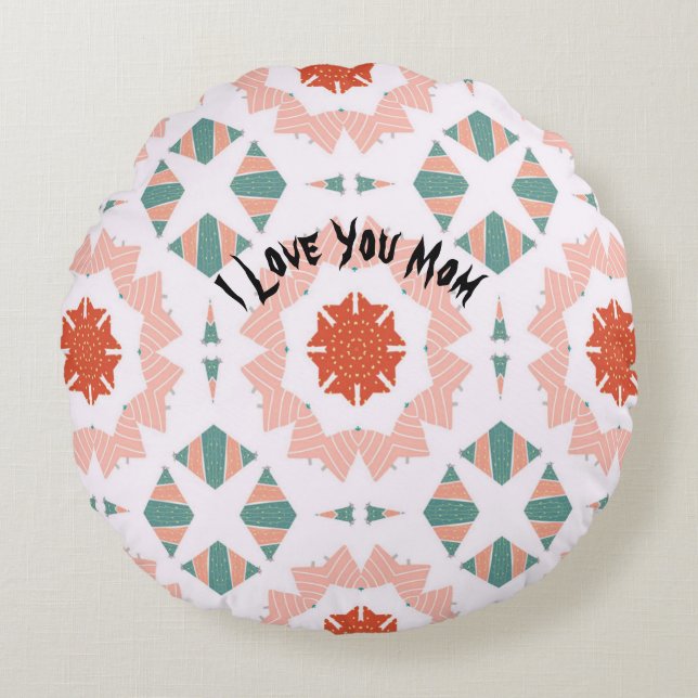 Mama Einzigartiger Luxus Living Round Pillows Rundes Kissen (Vorderseite)