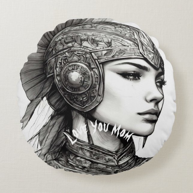 Mama Einzigartiger Luxus Living Round Pillows Rundes Kissen (Vorderseite)