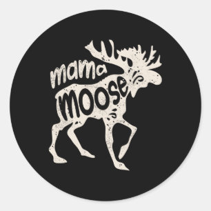Mama Elch Muttertag Mama Mami Familie passend Runder Aufkleber