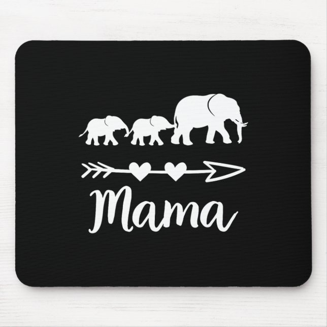 Mama Elefant 2 Bybies Kinder Mama von zwei Niedlic Mousepad (Vorne)