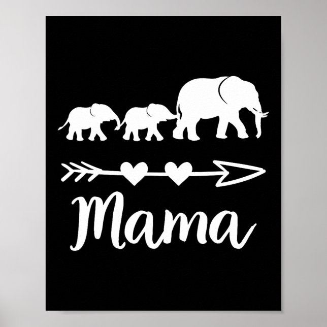 Mama Elefant 2 Bybies Kinder Mama von zwei Niedlic Poster (Vorne)
