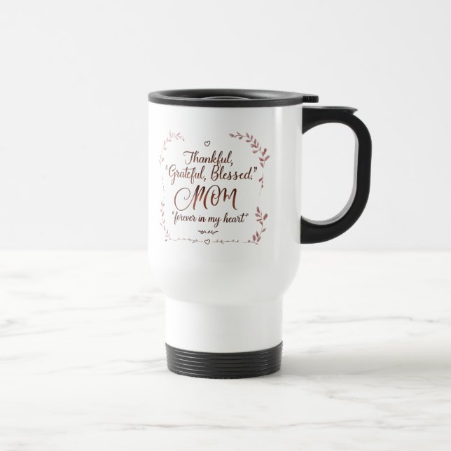 MAMA - Elegante Rose Script Travel Mug Reisebecher (Rechts)