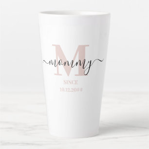 Mama Elegantes Skript-Monogramm in dezentem Rosa Milchtasse