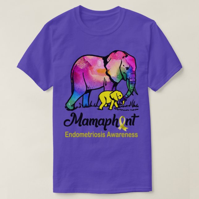 Mama Elephant Mamaphant Endometriose Bewusstsein T-Shirt (Design vorne)