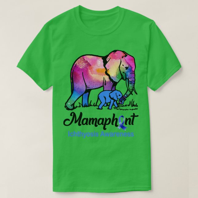Mama Elephant Mamaphant Ichthyosis Awareness T-Shirt (Design vorne)