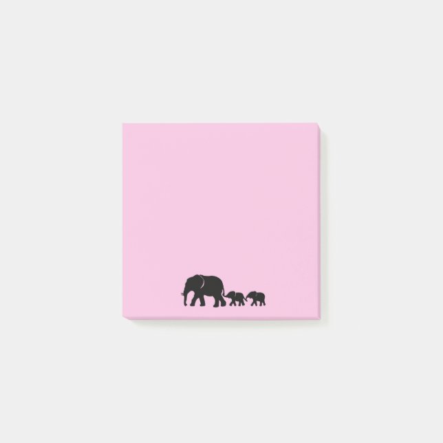 Mama Elephant with Babies Post it Notes Post-it Klebezettel (Vorderseite)