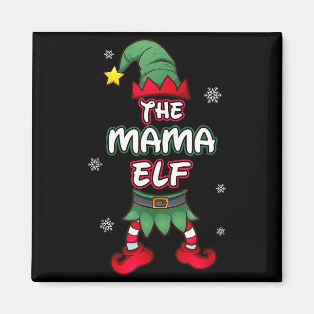 Mama Elf Christmas Pajamas Pjs Matching Family Gro Magnet (Vorne)