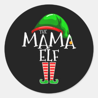 Mama-Elf-Familien-Matching-Group-Weihnachtsgeschen Runder Aufkleber