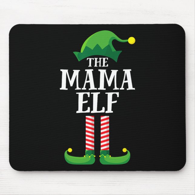 Mama Elf Matching Family Group Weihnachts-Party-Ma Mousepad (Vorne)