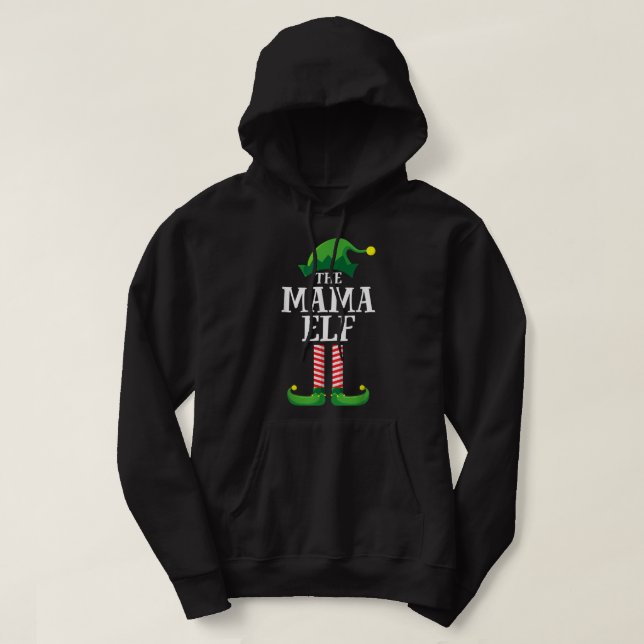 Mama Elf Matching Family Group Weihnachts-Party Pa Hoodie (Design vorne)