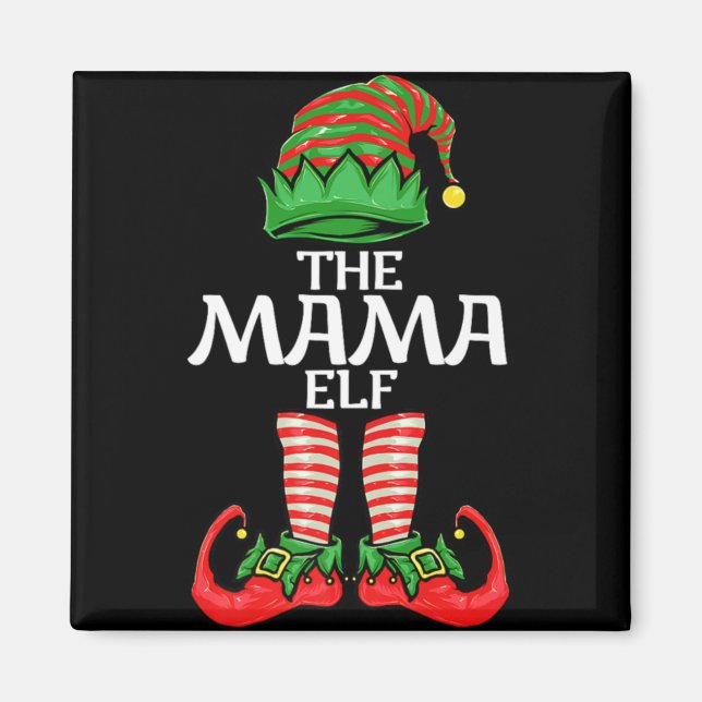 Mama Elf Mother Christmas Family Matching Group Pr Magnet (Vorne)