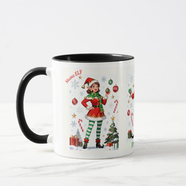 Mama Elf Mug – Cute Holiday Christmas Coffee cup Tasse (Links)
