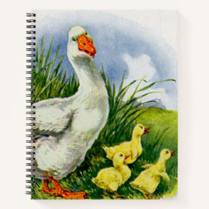Mama-Ente und -Enten der 30er Jahre Notizbuch