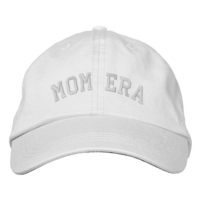 Mama Era Baby Duschgeschenk Junge Mutter Weiß Bestickte Baseballkappe (Vorderseite)