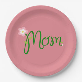 Mama Erdbeere Rosa Abendessen Pappteller