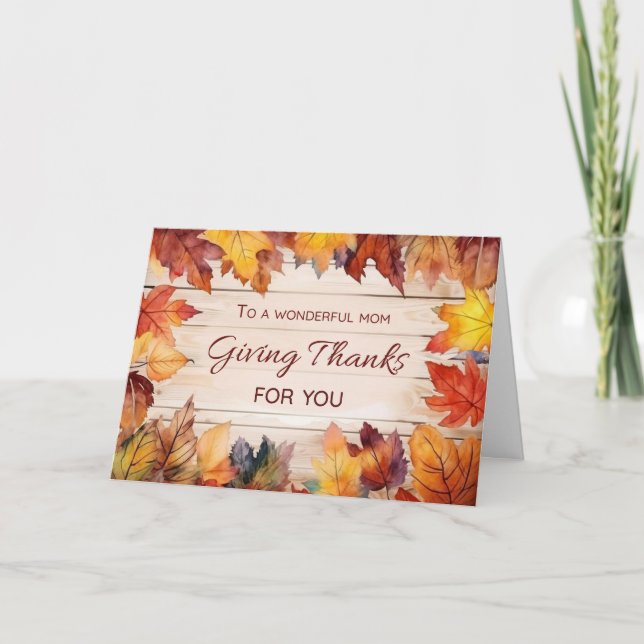 Mama Erntedank dank Herbstleeves Karte (Vorderseite)