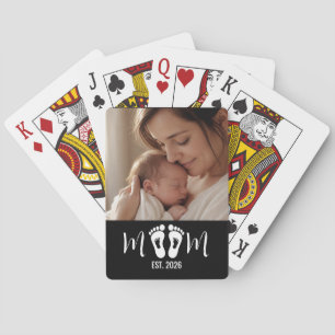 Mama Errichtete Baby-Fußabdrücke Foto-Geschenk-Mag Spielkarten