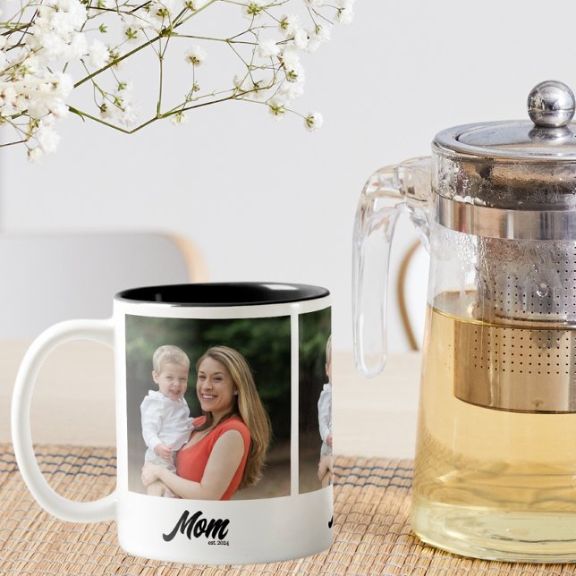 Mama erstellt Skript Black 3 Foto Zweifarbige Tasse (Von Creator hochgeladen)