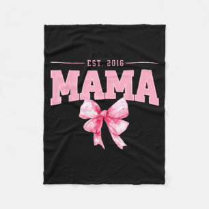 Mama est 2016 kokette rosa Schleife Retro-Mama Müt Fleecedecke