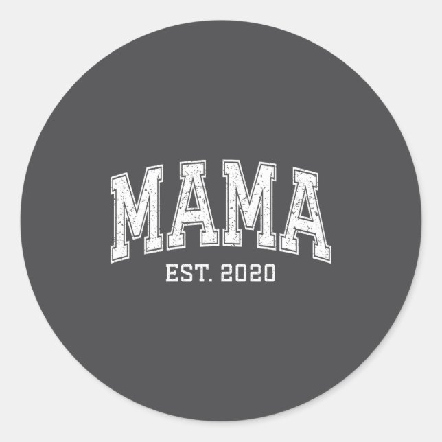 Mama Est 2020 Mom D Mothers Day Ized  Runder Aufkleber (Vorderseite)