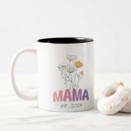Mama Est 2024 Mothers Day Zweifarbige Tasse