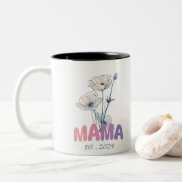 Mama Est 2024 Mothers Day Zweifarbige Tasse