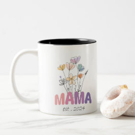 Mama Est 2024 Mothers Day Zweifarbige Tasse
