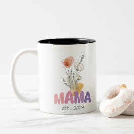 Mama Est 2024 Mothers Day Zweifarbige Tasse