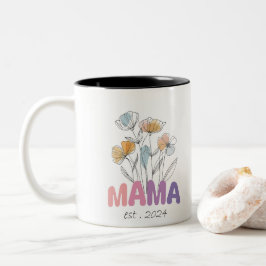Mama Est 2024 Mothers Day Zweifarbige Tasse
