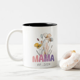 Mama Est 2024 Mothers Day Zweifarbige Tasse