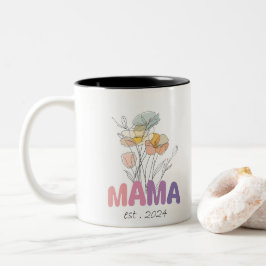 Mama Est 2024 Mothers Day Zweifarbige Tasse