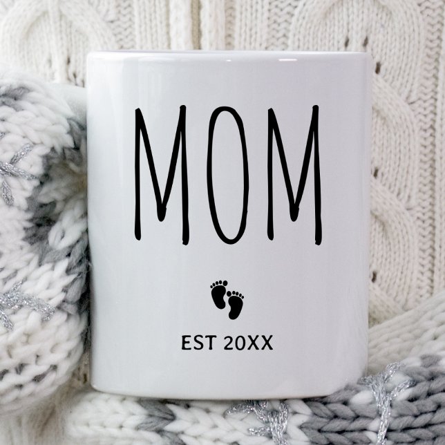 Mama Est 2025 Mama erwartet erste Junge Mutter für Kaffeetasse (Von Creator hochgeladen)