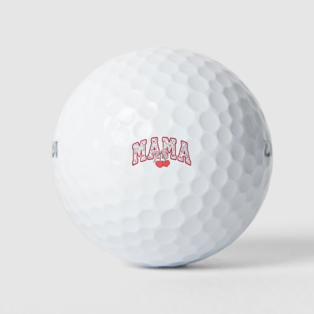 Mama est 2025 Mütter Tag Coquette Bogen Golfball (Vorderseite)
