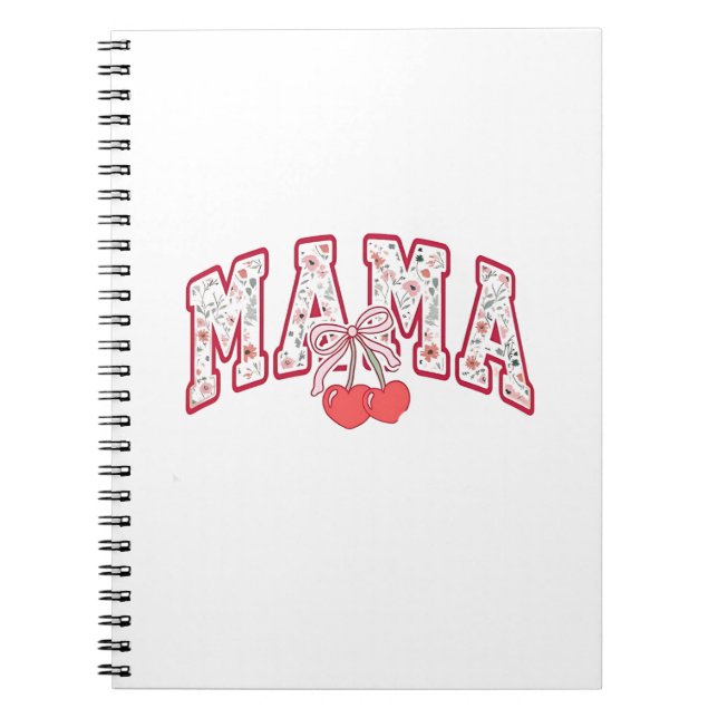Mama est 2025 Mütter Tag Coquette Bogen Notizblock (Vorderseite)