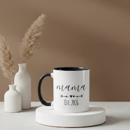 Mama Est. 2026 Mom To Be Minimalist Personalized  Tasse