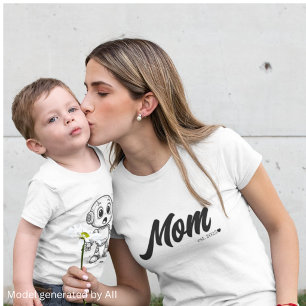Mama Est. Black Script Heart Custom T-Shirt