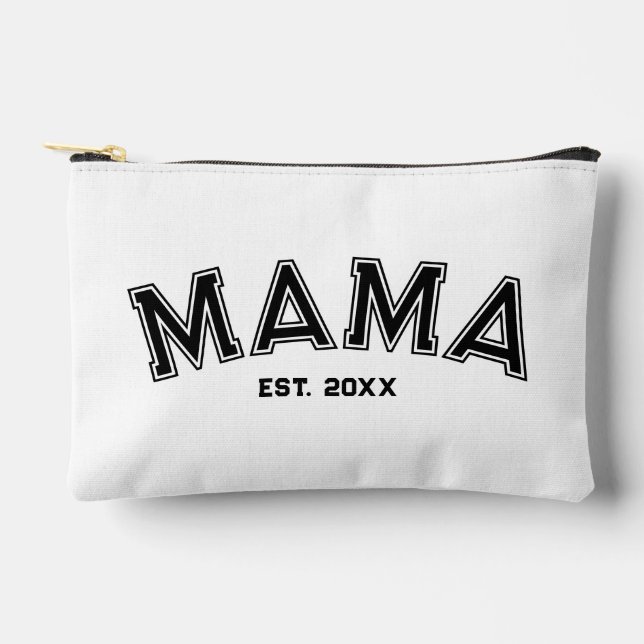 Mama Est. Custom Year Black Sport Style Zubehörtasche (Vorderseite)