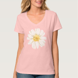 Mama Est - Gänseblümchen-V-Ausschnitt T-Shirt