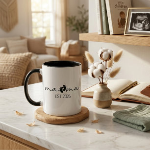 Mama Est Jahr Modernes Schrift Design Tasse